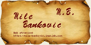 Mile Banković vizit kartica